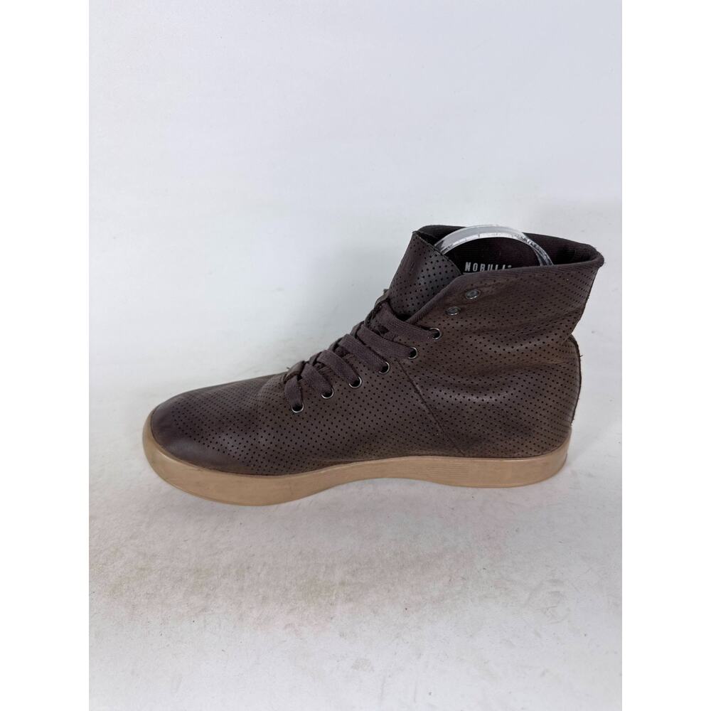 Nobull Perforated Leather High-Top Trainers Sneakers Women's 8 Brown Lace-Up - Picture 6 of 10
